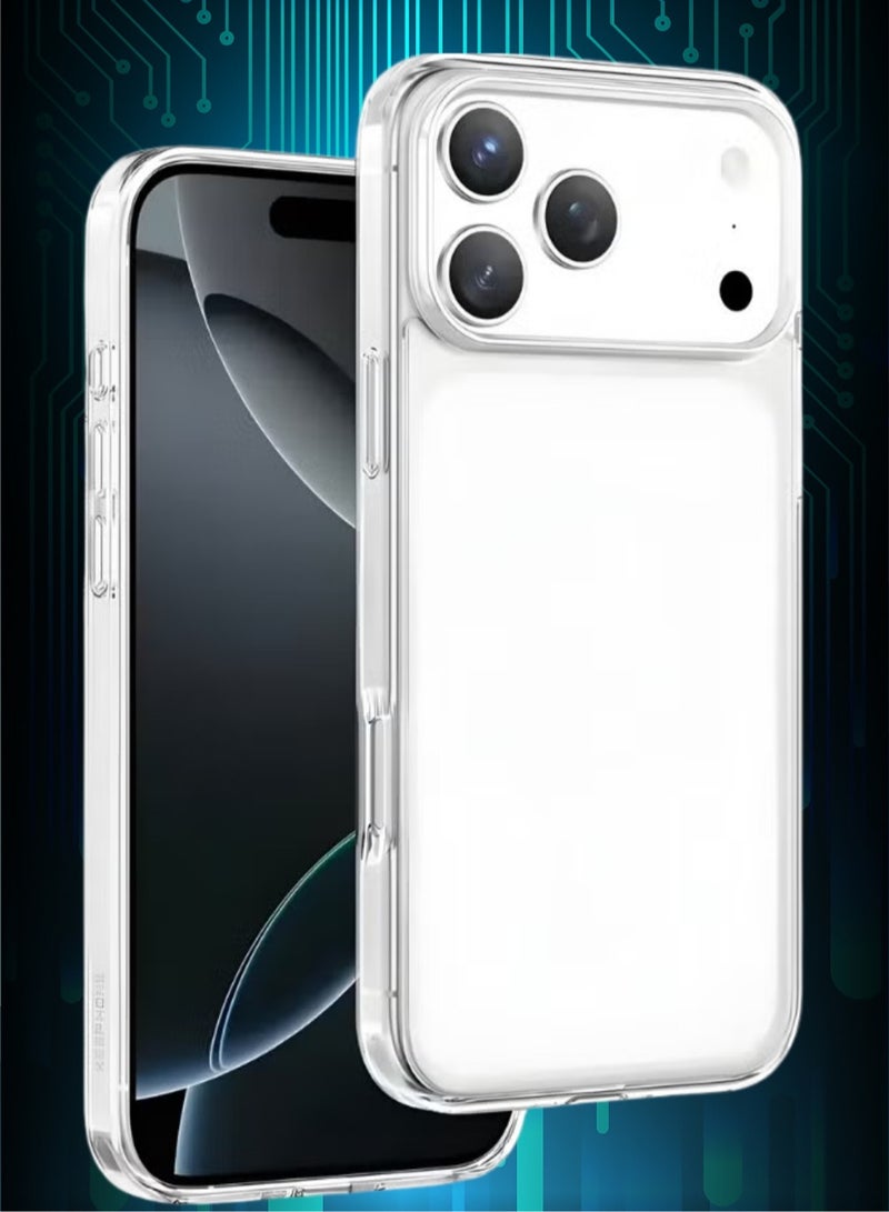 زدترون جراب iPhone 17 Pro Max، لا يصفر، نحيف، مقاوم للصدمات، حماية عسكرية ضد السقوط، جراب شفاف لهاتف iPhone 17 Pro Max، نحيف، مقاوم للخدوش، غطاء مضاد للسقوط لهاتف iPhone 17 Pro Max، شفاف - Image 1
